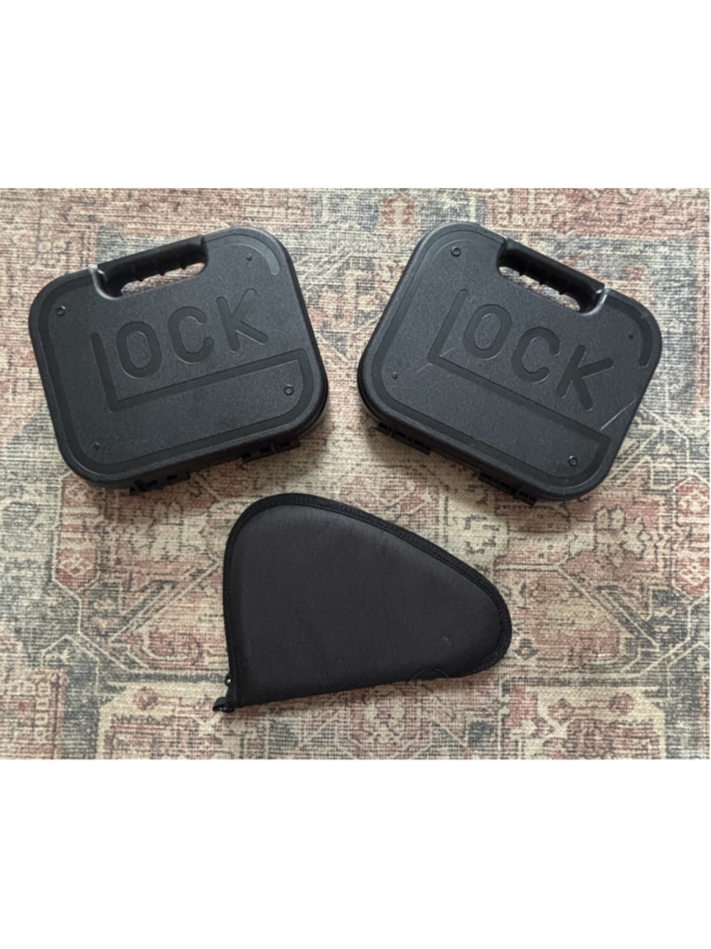 Set Of 2 Glock Original Carrying Case Box Padded And A Soft Zip Case (Bundle)